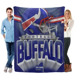 Buffalo Football Fleece Blanket  Lightweight Cozy Throw with Bold "Buffalo" Print  Helmet Design Vintage Style Soft Flannel Blanket is The Perfect Gift for Christmas and lovers Soft Warm Cozy Throw for Bed Sofa Nap Travel, Cute Home Decor