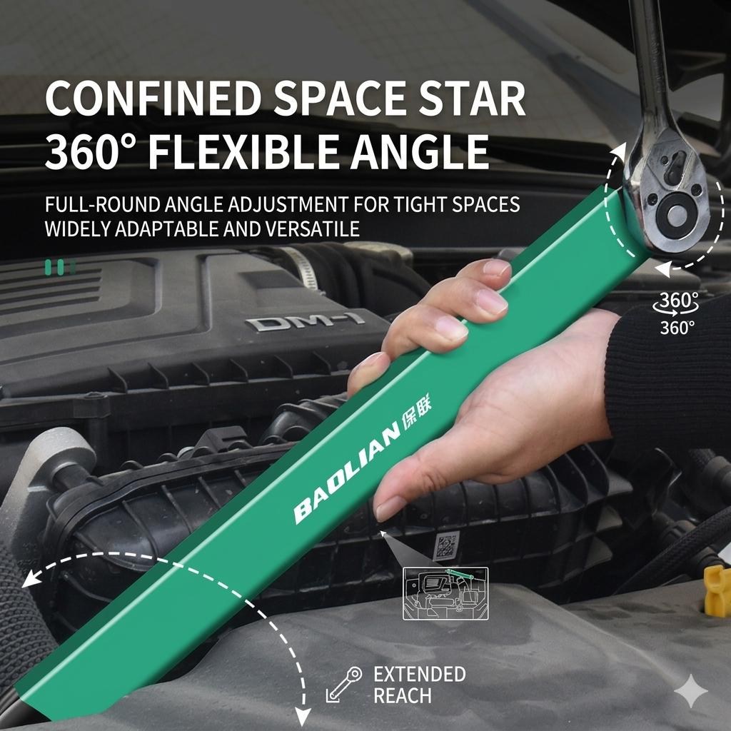 Professional Impact Ready Offset Extension Wrench Set with 4 Drive Adapters (1/4", 3/8", 1/2"), High-Torque Zero-Degree Swing Reach Tool for Automotive Repair, Tight Space Ratchet Extender Professional Impact Ready Offset Extension Wrench Set with 4 Drive Adapters (1/4", 3/8", 1/2"), High-Torque Zero-Degree Swing Reach Tool for Automotive Repair, Tight Space Ratchet Extender