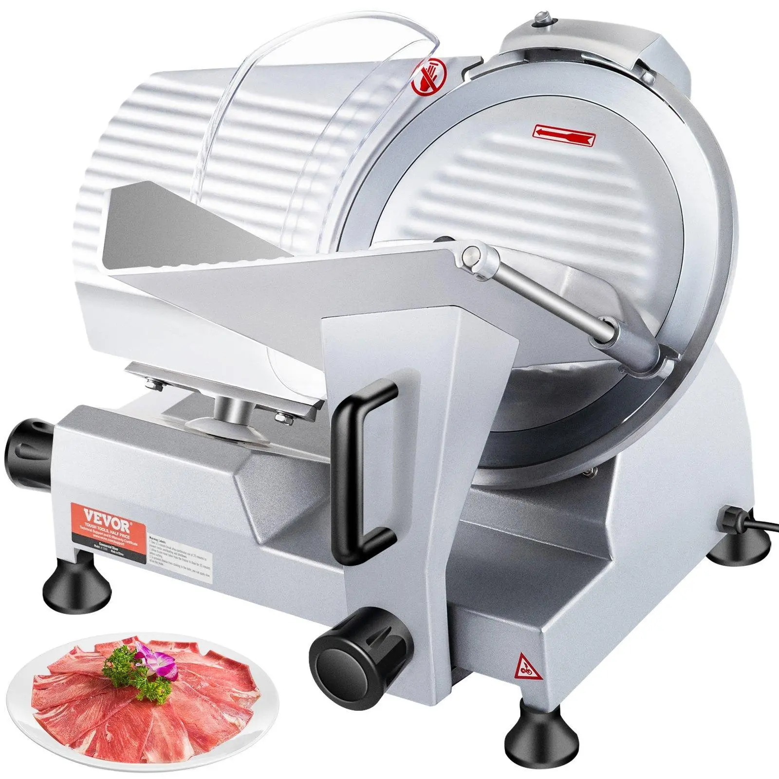 【Summerfinds】VEVOR Commercial Meat Slicer, Max. 320W 12-inch Carbon Steel Blade Electric Food Slicer, 350-400RPM Electric Deli Food Slicer, 0-0.6 inch Adjustable Thickness for Commercial and Home Use, Meat, Cheeses, Bread VEVOR Super Brand Day