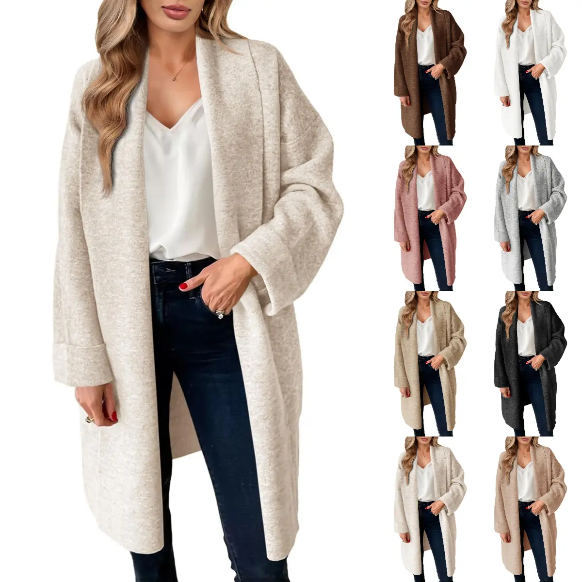 Beotyshow Womens Long Cardigan Sweaters Chunky Open Front Oversized Slouchy Knit Fall Trendy Coatigan Jackets
