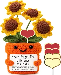 Mini Thank You Gifts for Women  Crochet Sunflower Appreciation  for Teacher,Nurse,Coworker,,Mentors,VolunteersRetirement,Farewell,Encouragement, Christmas, Birthday Present