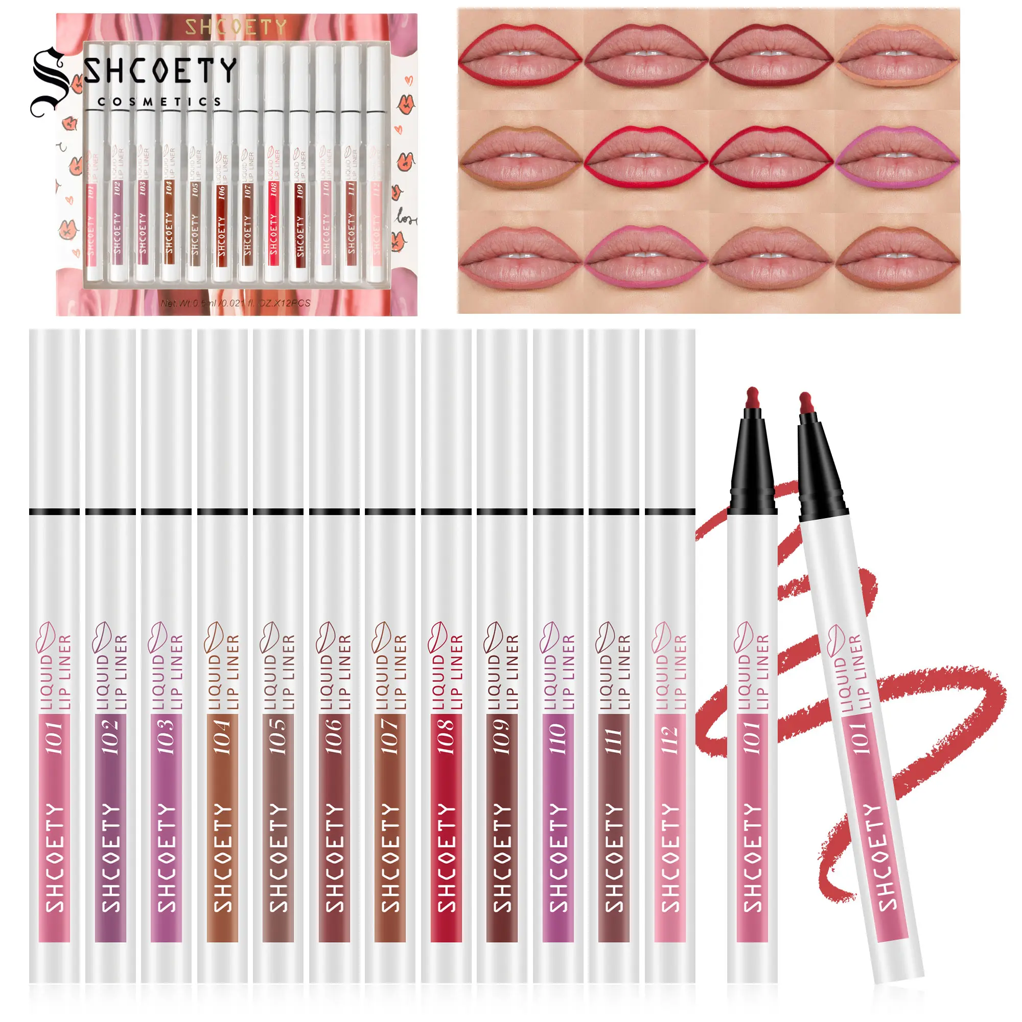 12color liquid lip liner set