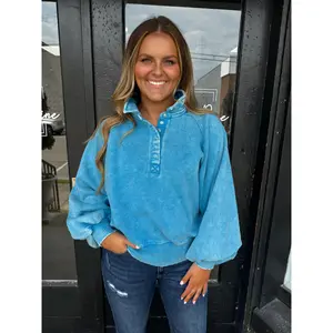 Deep Sky button front pullover