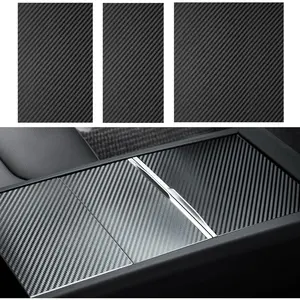 for Tesla Model 3 Highland 2024 Center Console Wrap Kit Carbon Fiber Console Wrap Sticker Interior Decoration Cover Protector Accessories