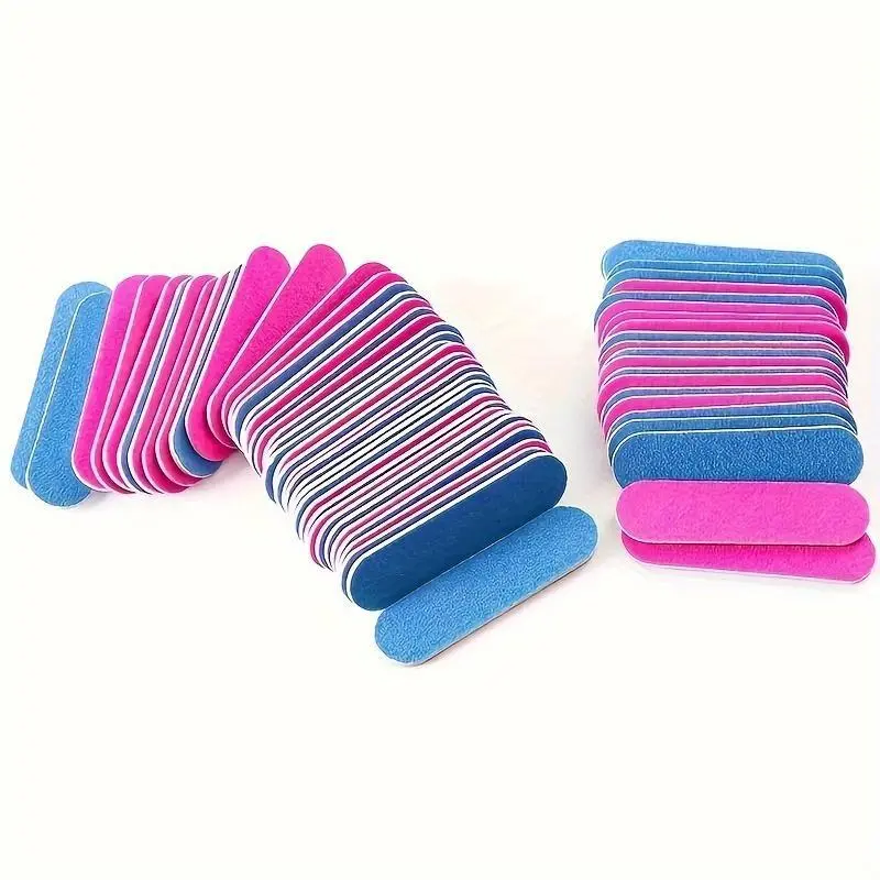 15 Pcs Double-Sided Striped Nail Files: Miniature, Two-Sided, and Thin Nail Buffers for Smooth Nails - No Fragrance