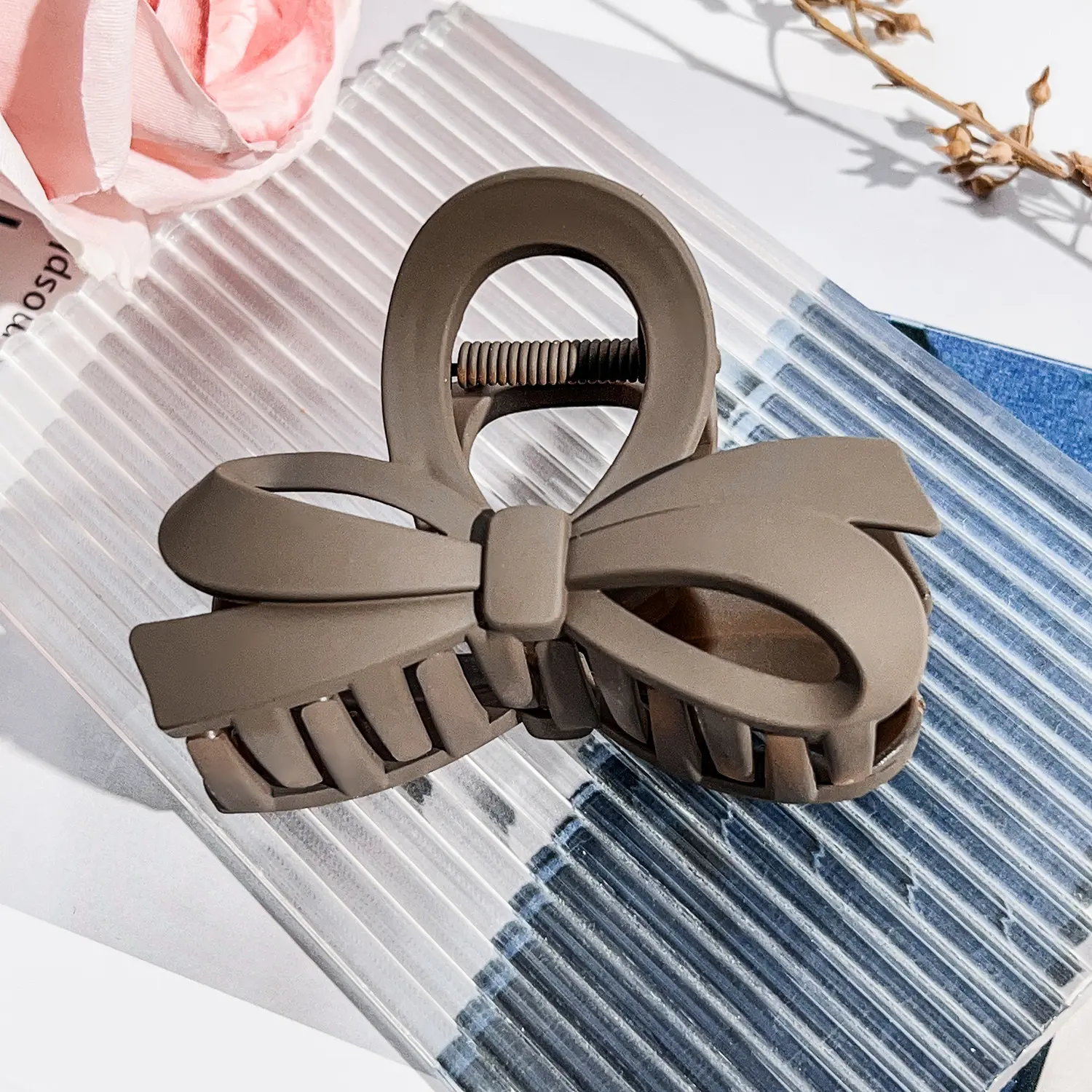 8cm Bow   Matte Deep Coffee