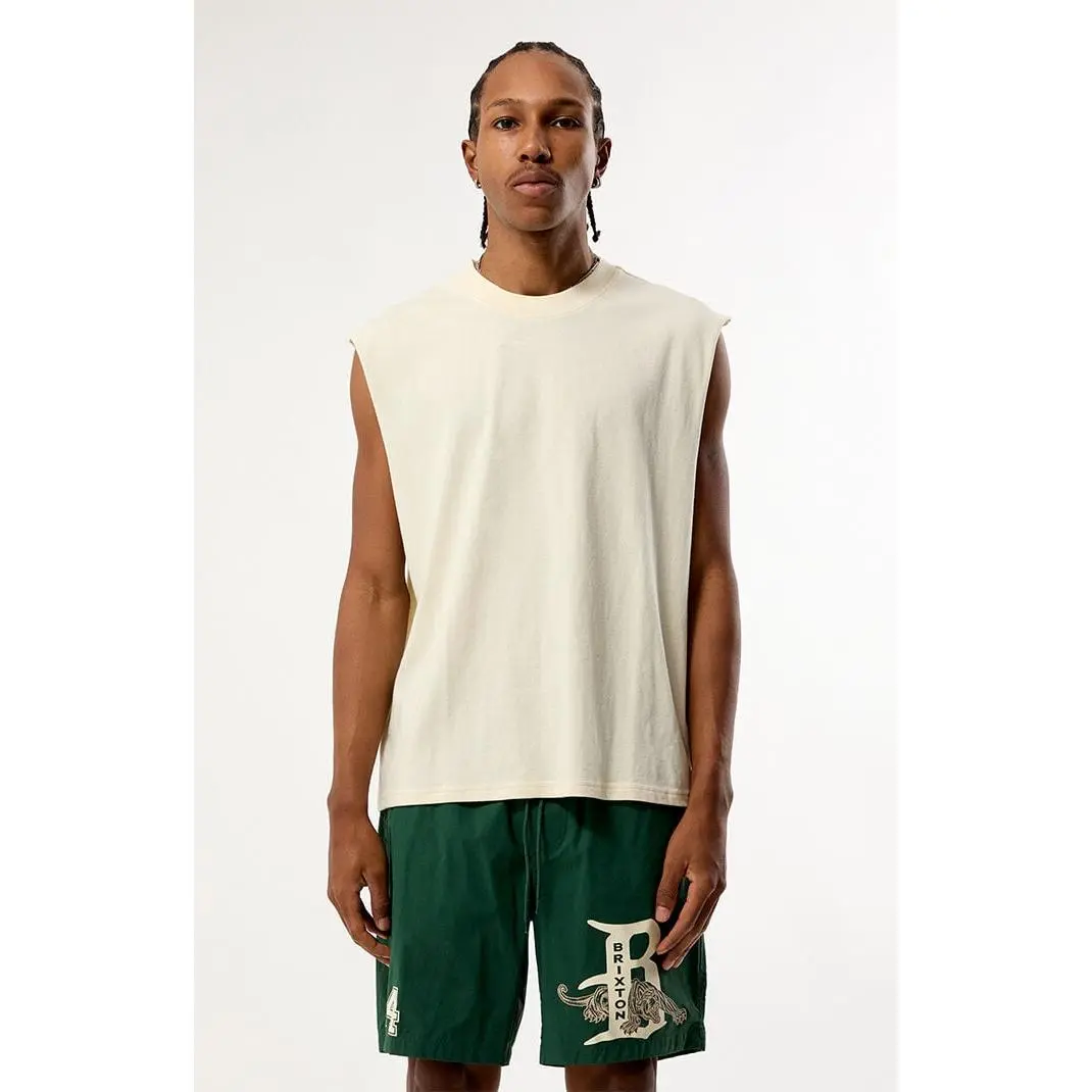 Pacsun Men's Cream Cut Off Muscle T-Shirt