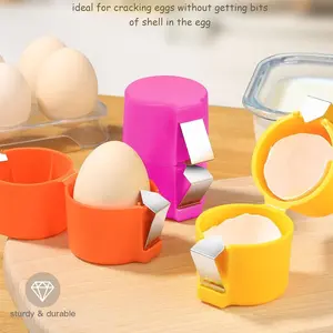 Egg Shell Opener & Separator New Egg Cracker Tool with Egg Shaped Tray Quick Shelling No Crumbs Set 2026 Model