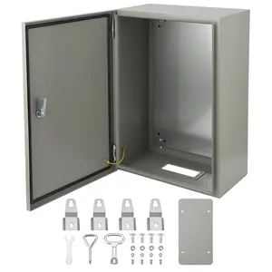 GARVEE Stainless Steel Electrical Enclosure Box, Various Sizes (16x16x8'' to 24x24x12''), IP66 Waterproof & Dustproof, Lock & Mounting Plate, Suitable for Indoor & Outdoor Use, Carbon Steel Options Available