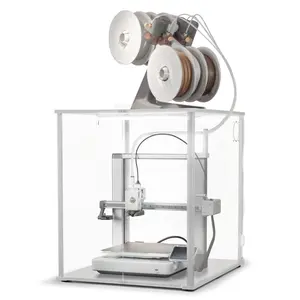 FNATR 3D Printer Enclosure for Bambu Lab A1 - Fume & Odor Control, Ventilation Cutout for Air Purification, Overheating Protection, LED Light, Versatile AMS Lite Placement, White