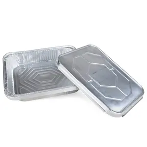 IDL Packaging Half-Size Aluminum Steam Table Pans with Lids - Medium, 13" x 11" x 2" (Pack of 5) - Disposable Foil Pan for Grilling, Roasting, BBQ, Baking, Freezing - Catering Supplies