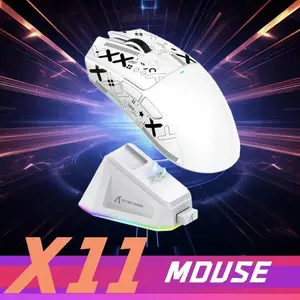ATTACK SHARK X11 Lightweight Wireless Gaming Mouse, RGB Charging Base, Three Modes, 22k Dpi, Paw3311 Optical Sensor, 5 Programmable Buttons