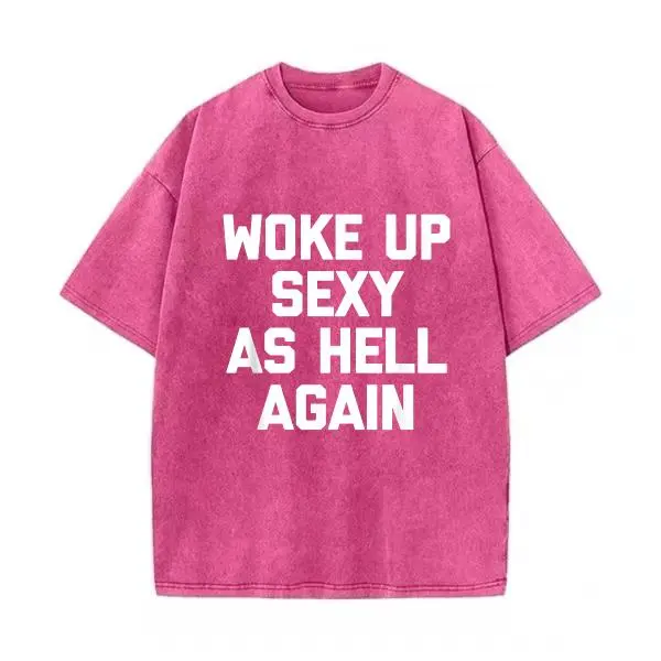 Washed Cotton Tee-Fuchsia