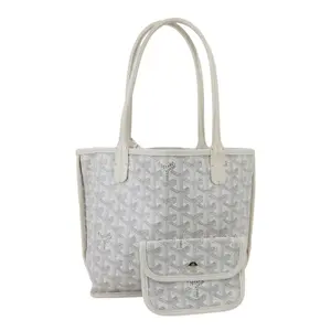 Pre-owned Goyard Canvas Shoulder Bags Anjou Mini Reversible Reversible Tote Shoulder Bag White