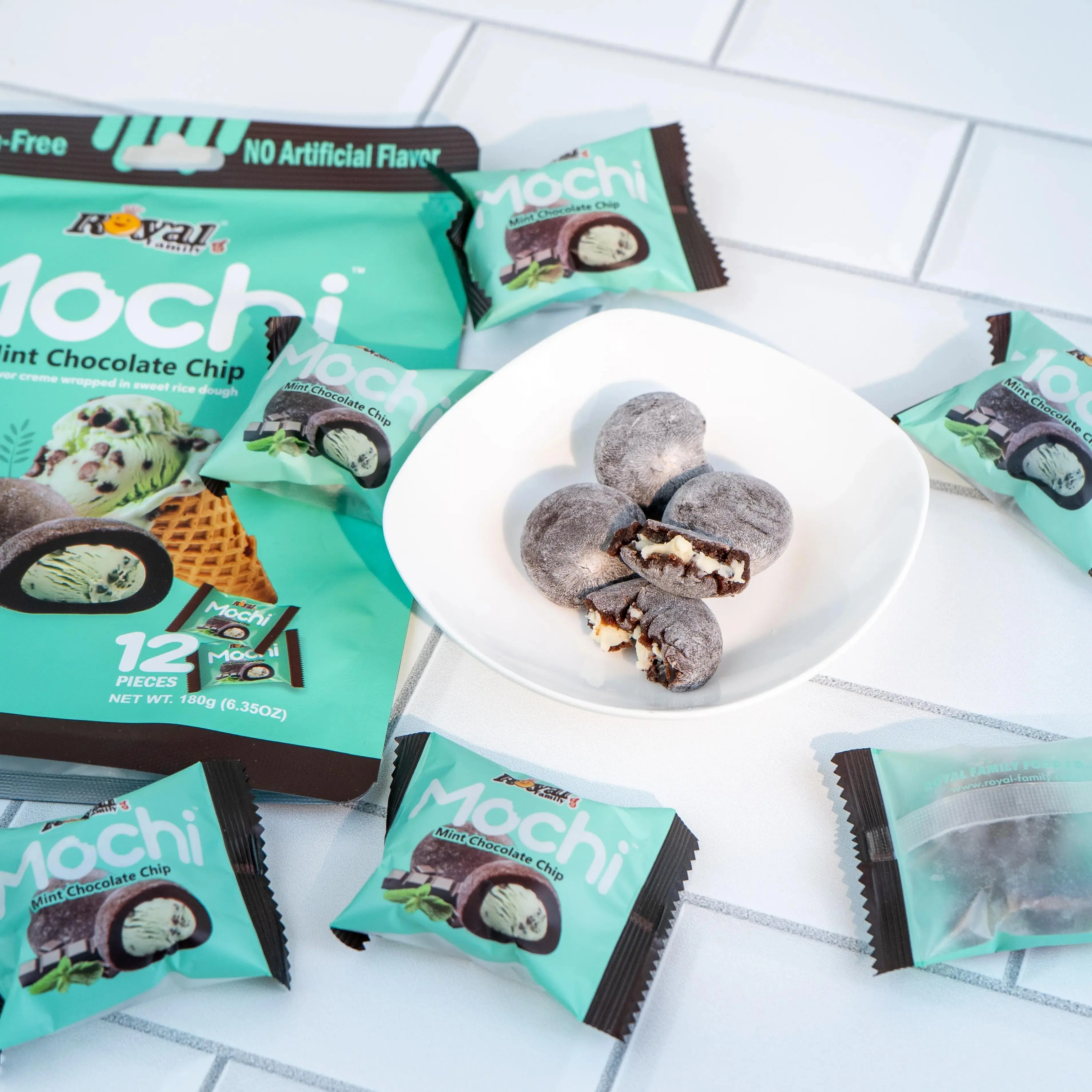 ROYAL FAMILY Vegan Mint Chocolate Mochi 180g - Delicious Taiwanese