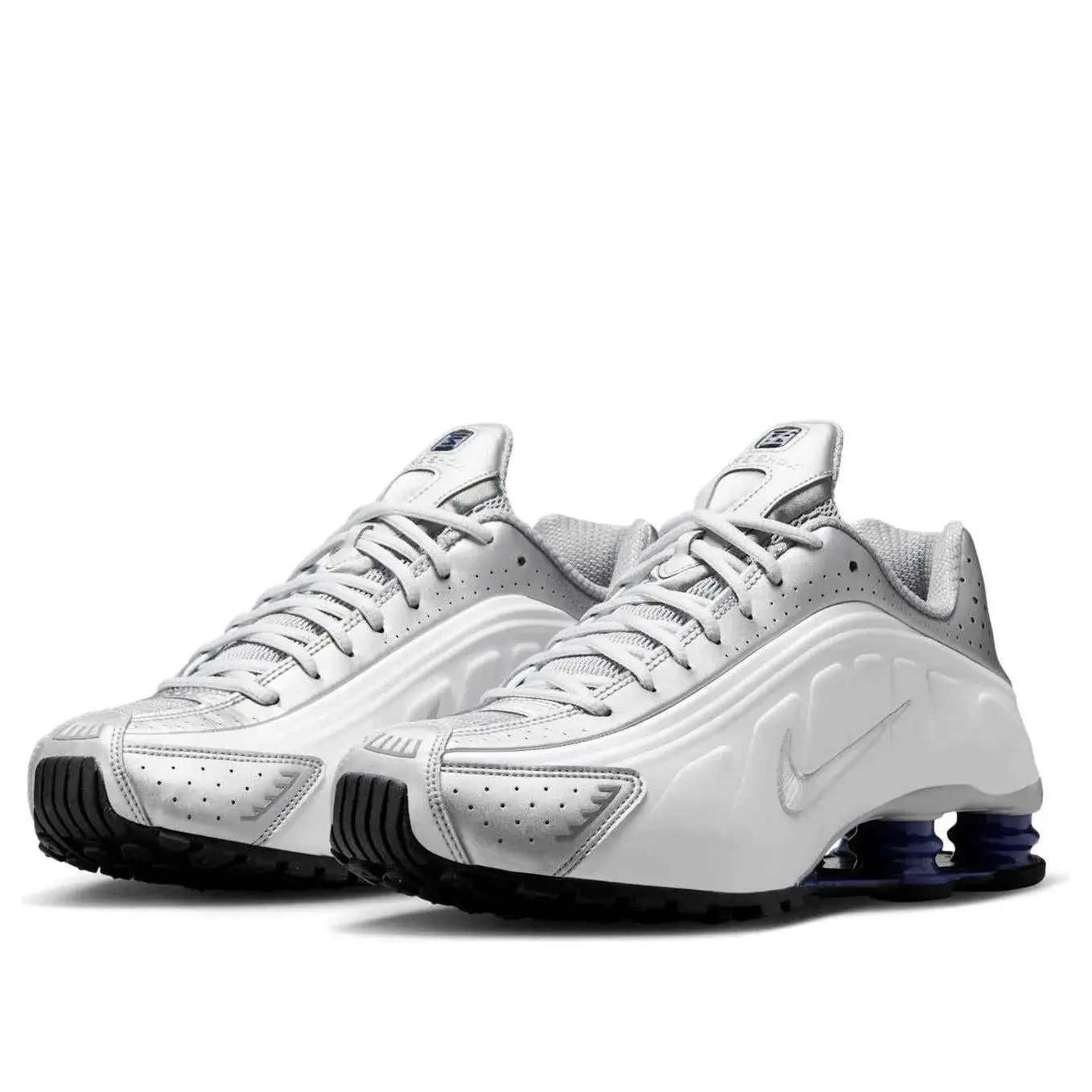 Nike Shox R4 Metallic Silver Deep Royal Blue Men's HQ1988-102 New Nike Shox R4 Metallic Silver Deep Royal Blue Men's HQ1988-102 New