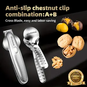 Minteem 2-Piece Anti-Slip Chestnut Clip Set - Heavy-Duty Nut Opener for Chestnuts, Walnuts & Macadamias |   Must-Have Kitchen Tool for Nut Lovers