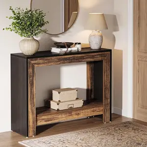 Tribesigns 41.3" Rustic Wood Console Table with Storage, Farmhouse Sofa Table for Behind Couch or Hallway, Easy Assembly, Space-Saving