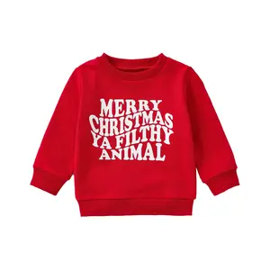 Toddler Baby Girl Boy Christmas Outfit Merry Christmas Sweater Long Sleeve Shirt Sweatshirt Fall Winter Clothes