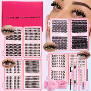 10 Styles Large Capacity Eyelash Cluster Set, Eyelash Extensions, Volume Lashes, DIY Mixed Lashes Kit, Eyelash Clusters Kit, 30D60D80D&Wispy&Manga, Natural Long Lasting Waterproof False Eyelashes, Includes Bond&Seal&Remove&Tweezers