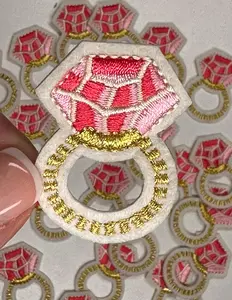 Pink Diamond Ring, Diamond patch, ring patch, patch, pink patch, wife patch, bride to be, bachelorette, bridesmaid, wedding patch