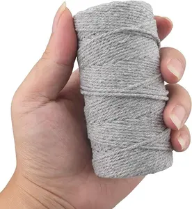 Gray Twine String, 328 Feet Soft Cotton Butcher Twine String for Gift Wrapping, DIY Crafts, Cooking, Home Decoration String, Art Gardening, Package