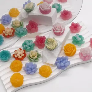 Two succulent flower silicone mold sets, perfect for making aromatherapy candles, soap, decorations, and resin casting. The perfect tool includes 14 different plant flower designs.