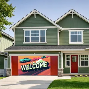 Red Racing Car Welcome Banner for Garage,Car Show,Party