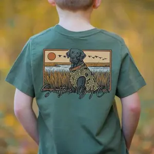 Lab Marsh Scene Boy's Short Sleeve Youth T-Shirt,, graphic tees country youth boy clothes, boys clothing, southern boy clothes, apparel outdoor play, Trendy Tees, kids clothing, birthday gift, summer shirt, Family shirt, gift for son