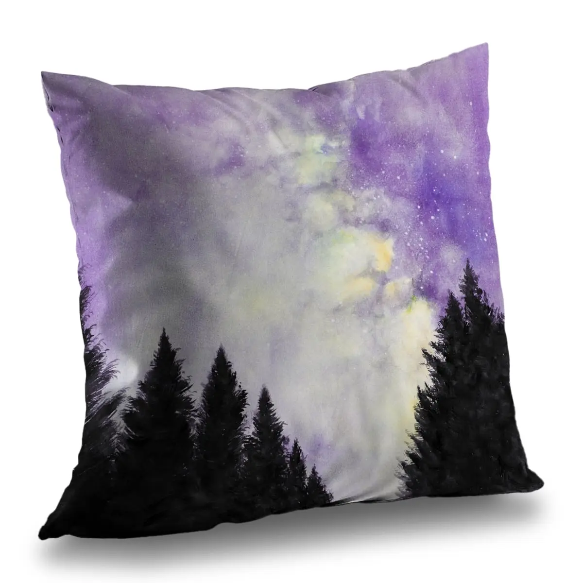 360 Stand Poly Twill Decorative Cushion, 14x14 in Purple Starry Sky Throw Pillow for Home Decor (C1PT1414K913BT), Decorative Cushions