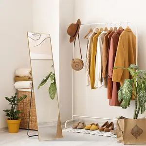 EDX Full Length Mirror 59"x16" Full Body Mirror Rectangle Free Standing Wall Mounted Leaning Hanging Full body Mirrors, Gold
