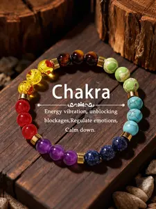 7 Chakra Natural Lapis Lazuli Crystal Bracelet, Energy Vibrations, Unblock Stress, Calm Mind, Healing Jewelry, Perfect Gift for Friends