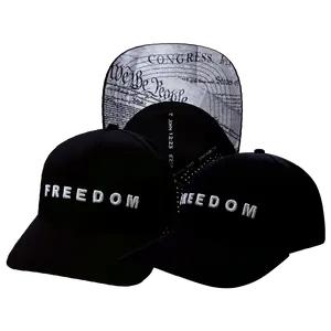 FREEDOM Hat - Black - Baseball Hat Fit - Laser Mesh - Proceeds go to TPUSA