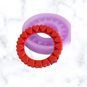 Circle of Hearts Frame Round Silicone Mold - Made in the USA
