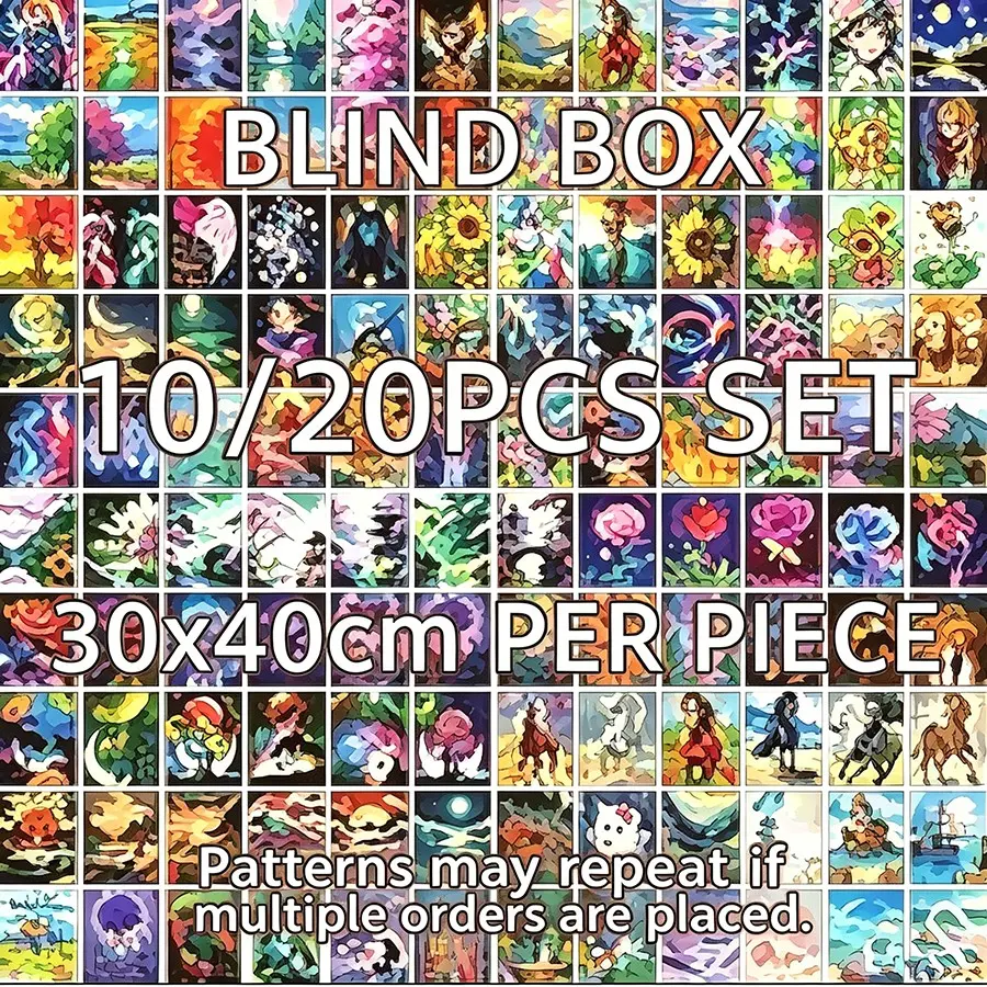 10pcs/20pcs Diamond Painting Kit, Craft Cartoon Animal & Nature Designs, 30x30cm&30x40cm Per Piece Multiple Sizes, Multiple styles to choose DIY 5D Full Drill Art Set, Wall Decor Gift for Beginners