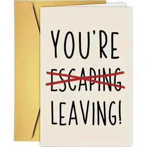 Humorous Escape Leaving Card for Coworker, Funny Going Away Card for Colleagues, Goodbye Card, Farewell Card, You Are Not Leaving but Escaping