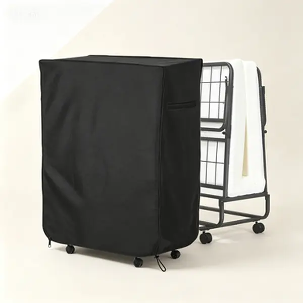 Thickened Fold Up Cot Cover, Heavy Duty Dustproof and Waterproof, Adjustable Drawstring Cot Storage Cover with Metal Zipper, 33 Inch Folding Bed Cover for Outdoor Camping