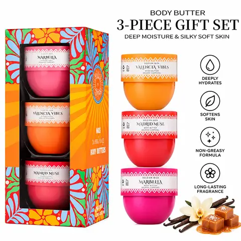 SOLO EN IBIZA 3 PCS Body Butter,1.76 oz/Bottle, Nourishing Whipped Moisturizer, With 3 Diffrent Scents,A Perfect Gift For Women