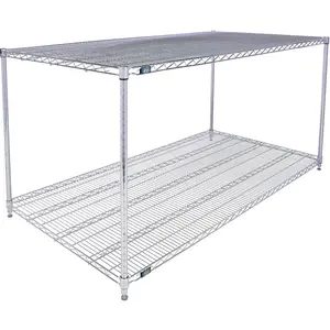 Global Industrial 30723ESD2 Nexel 2 Shelf Chrome ESD Wire Shelving Unit Starter - 72 x 30 x 34 in.