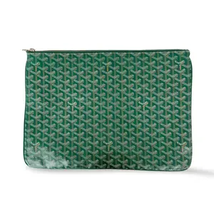 Pre-owned Goyard Coated Canvas Clutches & Wristlets Senat Clutch GM Green PFR0569