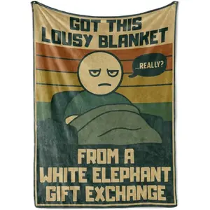 Funny White Elephant Gifts for Adults | Best Gift Exchange Party Idea, Bed Flannel Blankets for Women/Men - Lousy Blanket - Size Soft, Warm, and Lightweight for Couch, Bed Office, Camping, and Travel Perfect All Season Gift