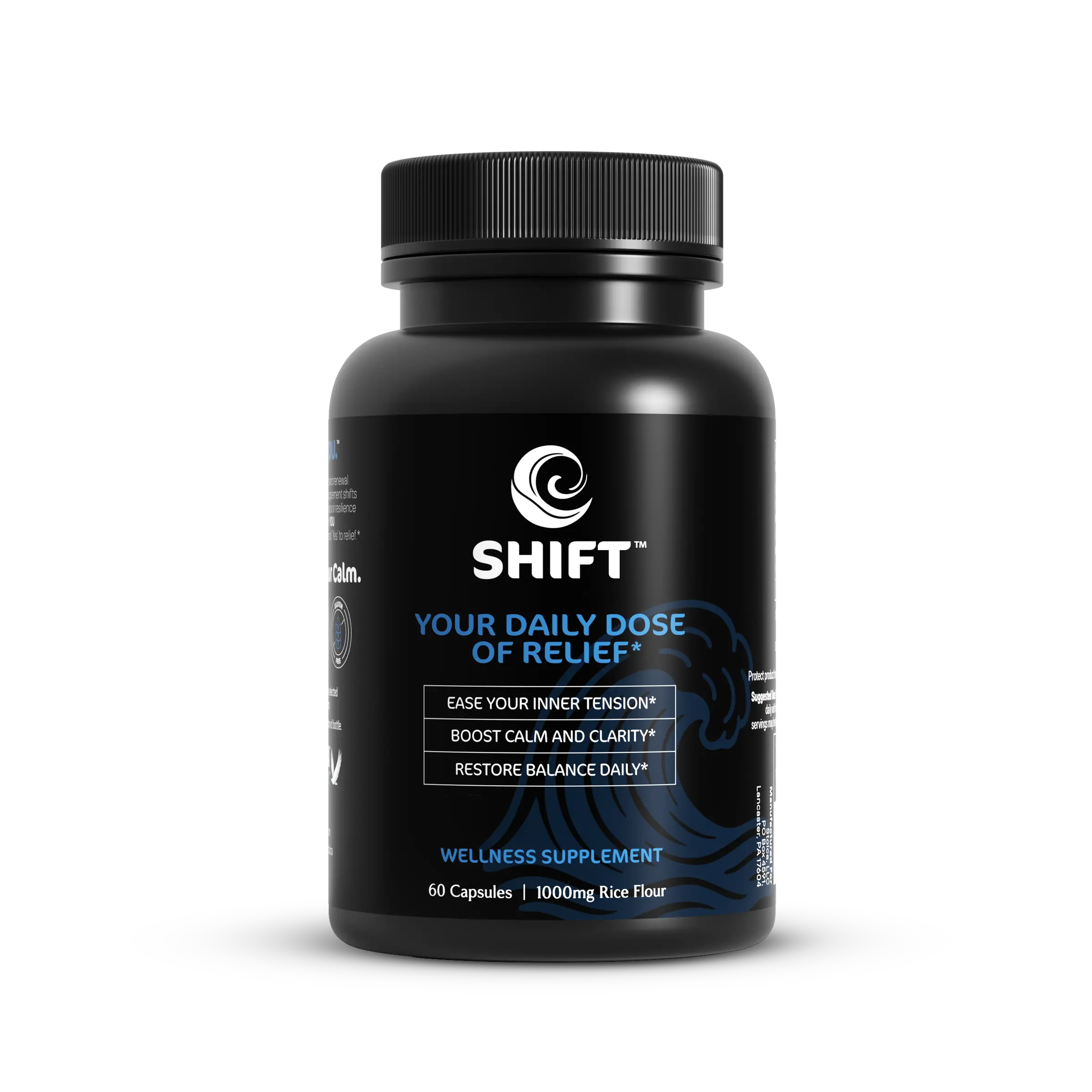 SHIFT - Your Daily Dose of Relief | 60 Capsules | 1000mg Rice Flour | Daily Use for Comfort & Clarity