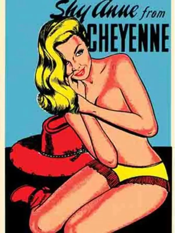 Vintage Cheyenne Wyoming  WY pin-up cowgirl  Travel Decal Sticker