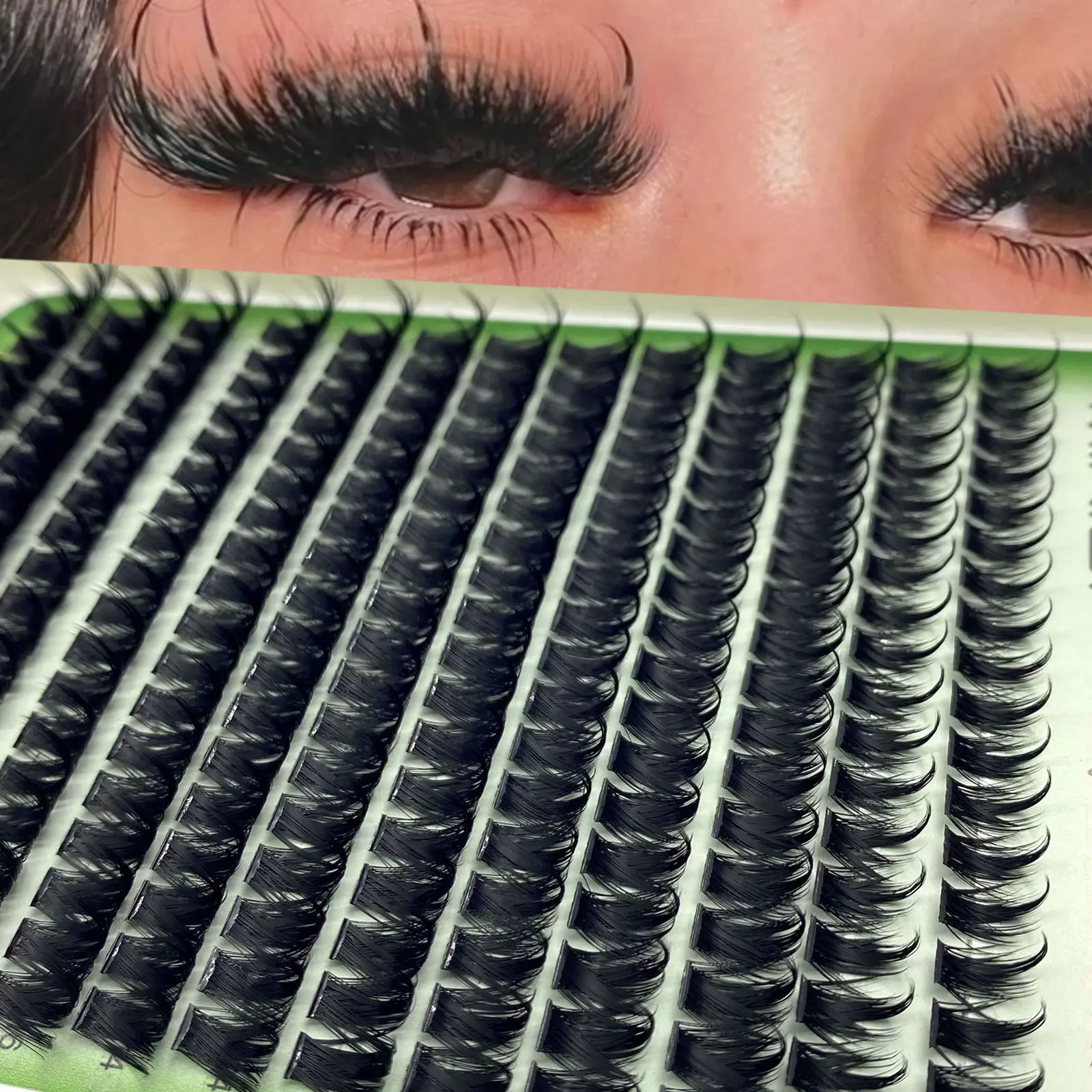 Spiky Cluster False Eyelashes 130/234pcs Thick Spike Single Cluster Eyelashes 10-18mm Super Fluffy Fairy Style D/DD Curl Faux Mink Comic Look Eyelash Extensions