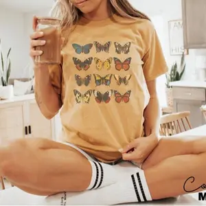 Vintage Butterfly Shirt, Positive Sayings Shirt, Nature Lover T-Shirt, Comfort Colors Tee, Gift For Her,Plus Size TShirts, Moth Boho TShirt,