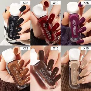 6pcs Quick-Dry Water-Based Nail Polish Set, Nail Polish Pastel 10ML Pink Brown Long-Lasting Peelable Formula Nail Polish, Glossy Finish, Long-Lasting Professional Salon Quality, Perfect Gift for Nail Manicure Lovers