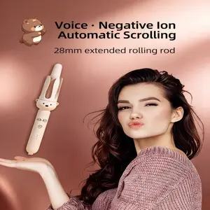 Smart Electric Curling Wand, Fully Automatic Rotation, Adjustable Temperature, Quick Heat Up & Anti-Scald for Salon-Style Curls