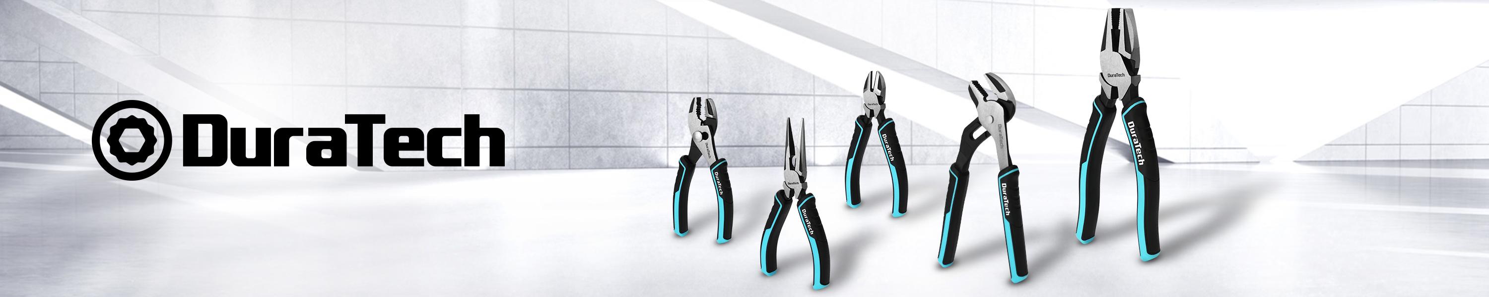 #backtoschool DURATECH 5-Piece Cr-Ni Pliers Set, 6" Long Nose, Slip Joint, Diagonal Cutting, 8" Linesman, Groove Joint Pliers, Easy Storage Oxford Rolling Pouch