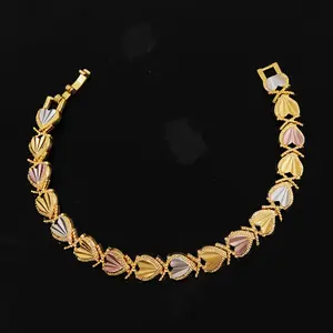 24K gold-plated adjustable colorful heart bracelet, Dubai women's bridal wedding jewelry