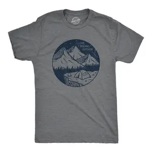 Mens I Love Peeing Outside T Shirt Funny Sarcastic Camping Nature Lovers Tee for Guys Mens Funny T Shirts Cool Vintage Fashion T-Shirt Gift Classic Menswear Funny Camping Short Sleeve Novelty Tees for Guys Dark Grey